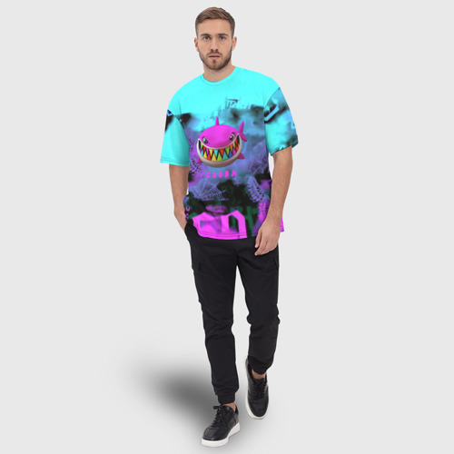 Мужская футболка oversize 3D 6ix9ine neon, цвет 3D печать - фото 5