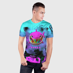 Мужская футболка 3D Slim 6ix9ine neon - фото 2