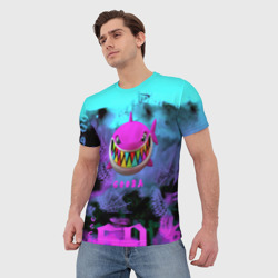 Мужская футболка 3D 6ix9ine neon - фото 2