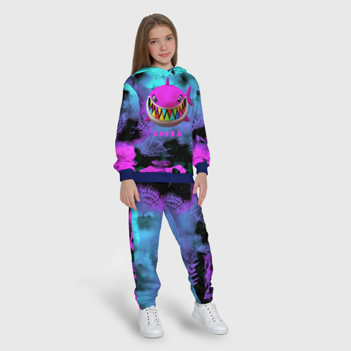 Детский костюм с толстовкой 3D 6ix9ine neon, цвет синий - фото 5