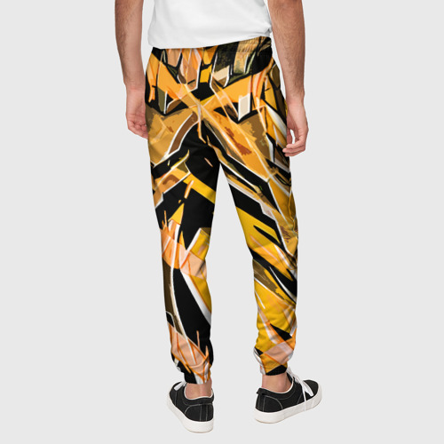Мужские брюки 3D Камень и жёлтые полосы, цвет 3D печать - фото 5