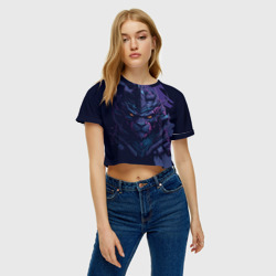 Женская футболка Crop-top 3D Гневный оборотень - фото 2