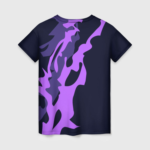 Женская футболка 3D Фиолетовый волк в доспехах, цвет 3D печать - фото 2