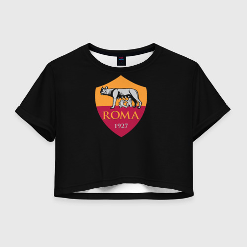 Женская футболка Crop-top 3D Roma fc club sport, цвет 3D печать