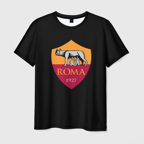 Мужская футболка с принтом Roma fc club sport, вид спереди №1