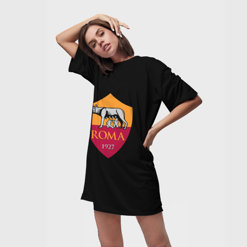 Платье-футболка 3D Roma fc club sport, цвет 3D печать - фото 3