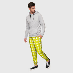 Мужские брюки 3D Ретро темно желтые круги - фото 2