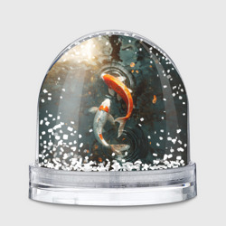 Игрушка Снежный шар Карпы в пруду 
