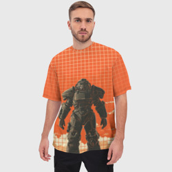 Мужская футболка oversize 3D Воин в броне Братства Стали - фото 2