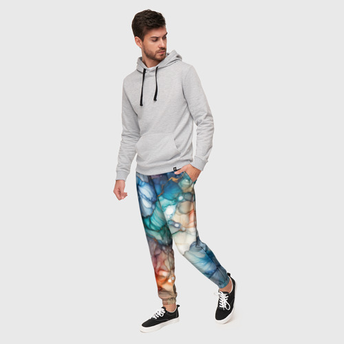 Мужские брюки 3D  Нарисованная спиртовыми чернилами иллюстрация, цвет 3D печать - фото 3
