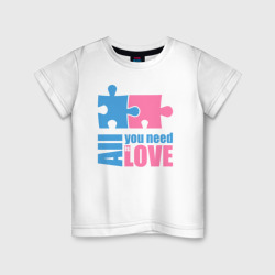 Детская футболка хлопок Все что тебе нужно - это любовь