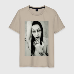 Мужская футболка хлопок Marilyn Manson black and white