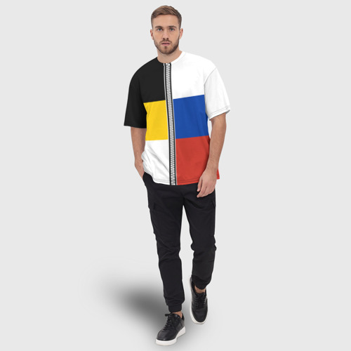 Мужская футболка oversize 3D Россия - патриот, цвет 3D печать - фото 5