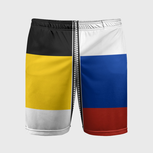 Мужские шорты спортивные Россия - патриот, цвет 3D печать