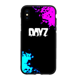 Чехол для iPhone XS Max матовый Dayz неоновые краски шутер
