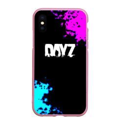 Чехол для iPhone XS Max матовый Dayz неоновые краски шутер