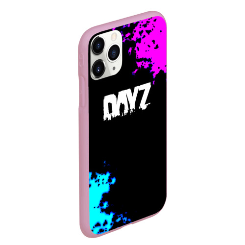 Чехол для iPhone 11 Pro Max матовый с принтом Dayz неоновые краски шутер, вид сбоку #3