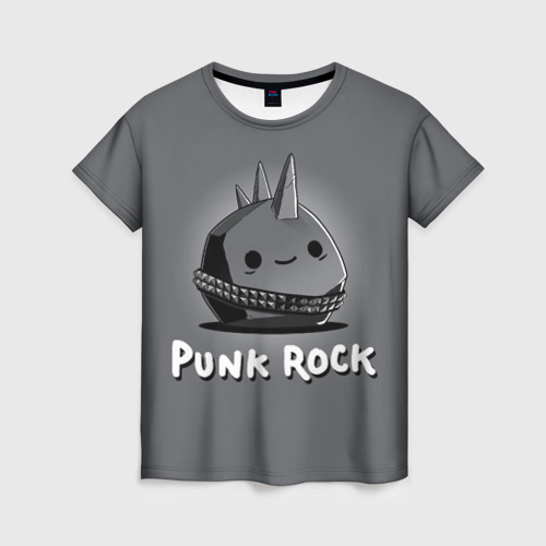 Женская футболка 3D с принтом Камень панк, вид спереди #2