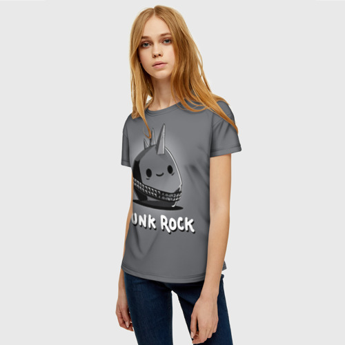 Женская футболка 3D с принтом Камень панк, фото на моделе #1