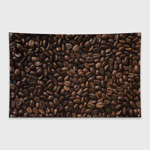 Флаг-баннер Тёмные зерна кофе текстура паттерновая