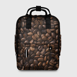 Женский рюкзак 3D Тёмные зерна кофе текстура паттерновая