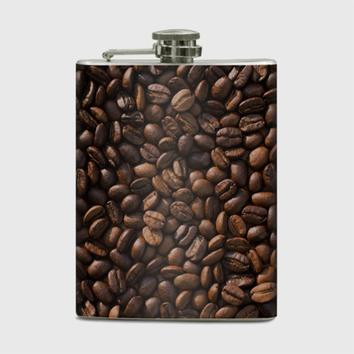 Фляга Тёмные зерна кофе текстура паттерновая