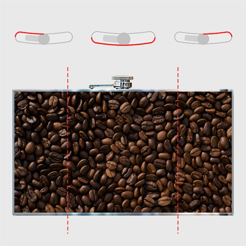 Фляга Тёмные зерна кофе текстура паттерновая - фото 5