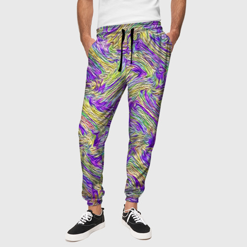Мужские брюки 3D Абстрактная разноцветная вязка, цвет 3D печать - фото 4