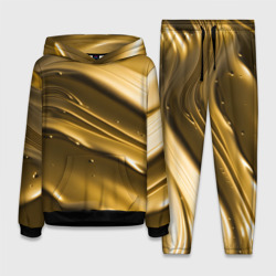 Холодные золотые волны – Женский костюм с толстовкой 3D с принтом купить со скидкой в -25%