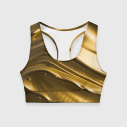 Холодные золотые волны – Женский спортивный топ 3D с принтом купить