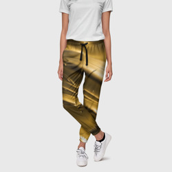 Холодные золотые волны – Женские брюки 3D с принтом купить