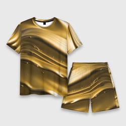 Холодные золотые волны – Мужской костюм с шортами 3D с принтом купить