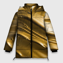Холодные золотые волны – Женская зимняя куртка Oversize с принтом купить