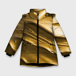 Холодные золотые волны – Зимняя куртка для девочек 3D с принтом купить