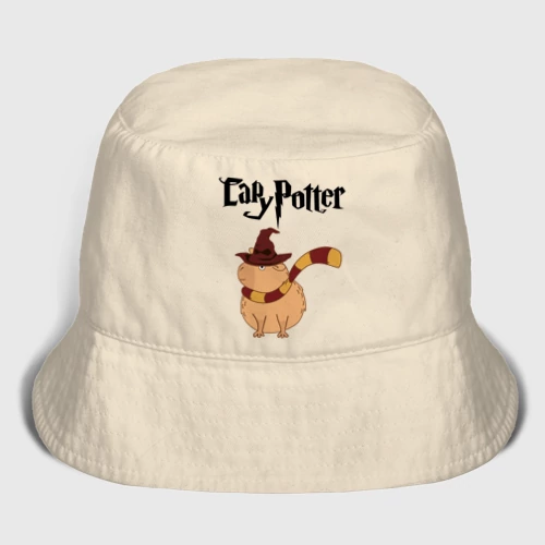 Детская панама хлопок с принтом Мем капибара волшебник в шляпе, вид спереди #2