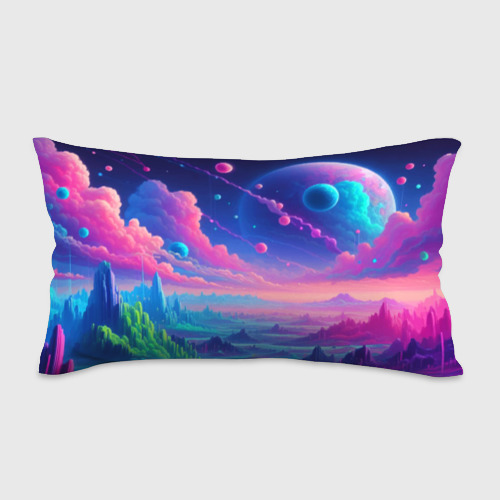 Подушка 3D антистресс Fantastic space landscape - neon glow