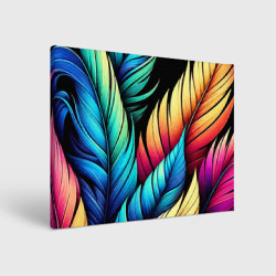 Холст прямоугольный Color feathers - neon