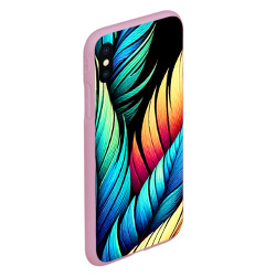 Чехол для iPhone XS Max матовый Color feathers - neon - фото 2