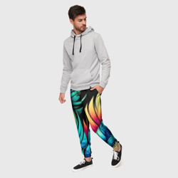 Мужские брюки 3D Color feathers - neon - фото 2
