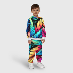 Детский костюм с толстовкой 3D Color feathers - neon - фото 2