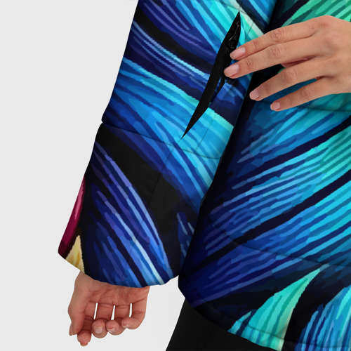 Женская зимняя куртка Oversize Color feathers - neon, цвет черный - фото 6