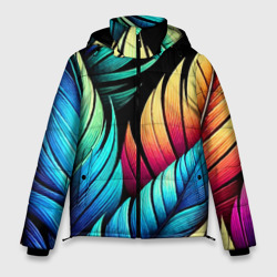 Мужская зимняя куртка 3D Color feathers - neon