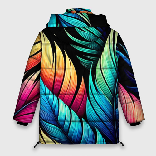 Женская зимняя куртка Oversize Color feathers - neon, цвет черный - фото 2