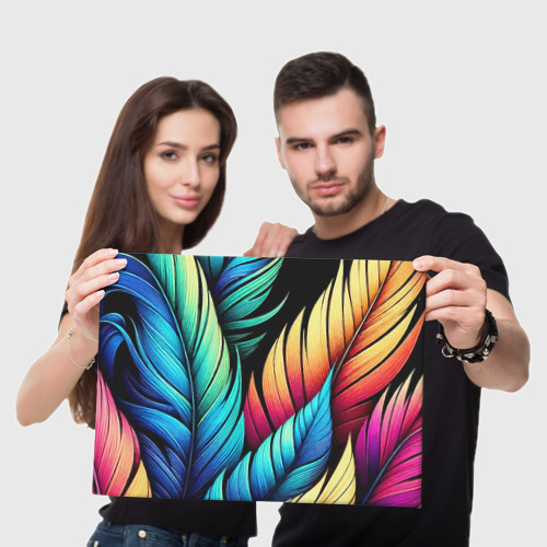 Холст прямоугольный Color feathers - neon, цвет 3D печать - фото 5