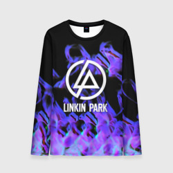 Мужской лонгслив 3D Linkin park neon flame rock