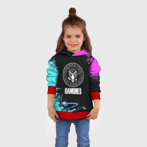 Детская толстовка 3D Ramones rock colors, цвет красный - фото 4