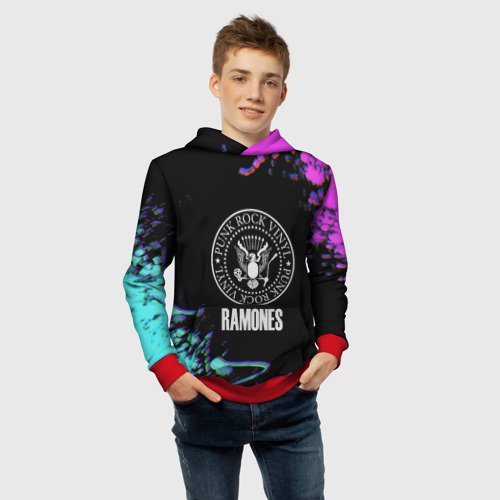 Детская толстовка 3D Ramones rock colors, цвет красный - фото 6