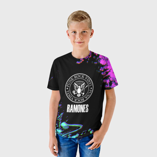 Детская футболка 3D Ramones rock colors, цвет 3D печать - фото 3