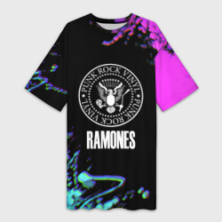 Платье-футболка 3D Ramones rock colors