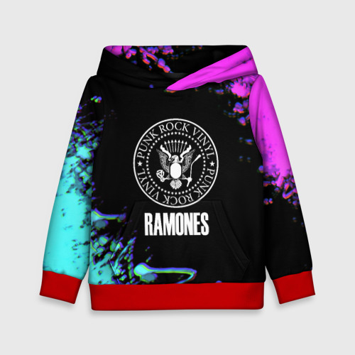 Детская толстовка 3D Ramones rock colors, цвет красный